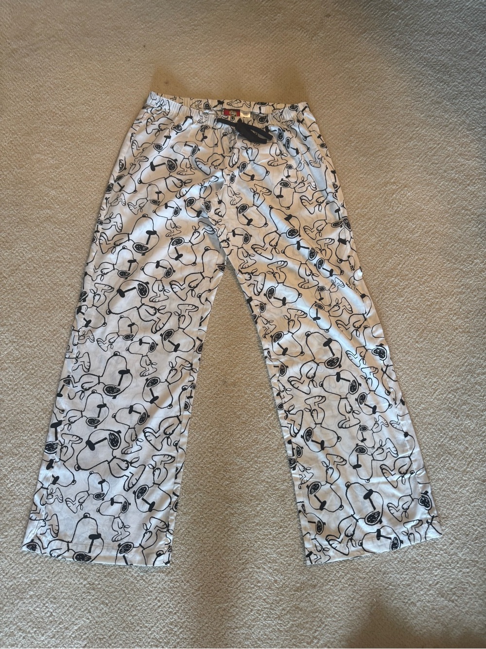 100% Cotton White & Black Graphic Pajama Pants